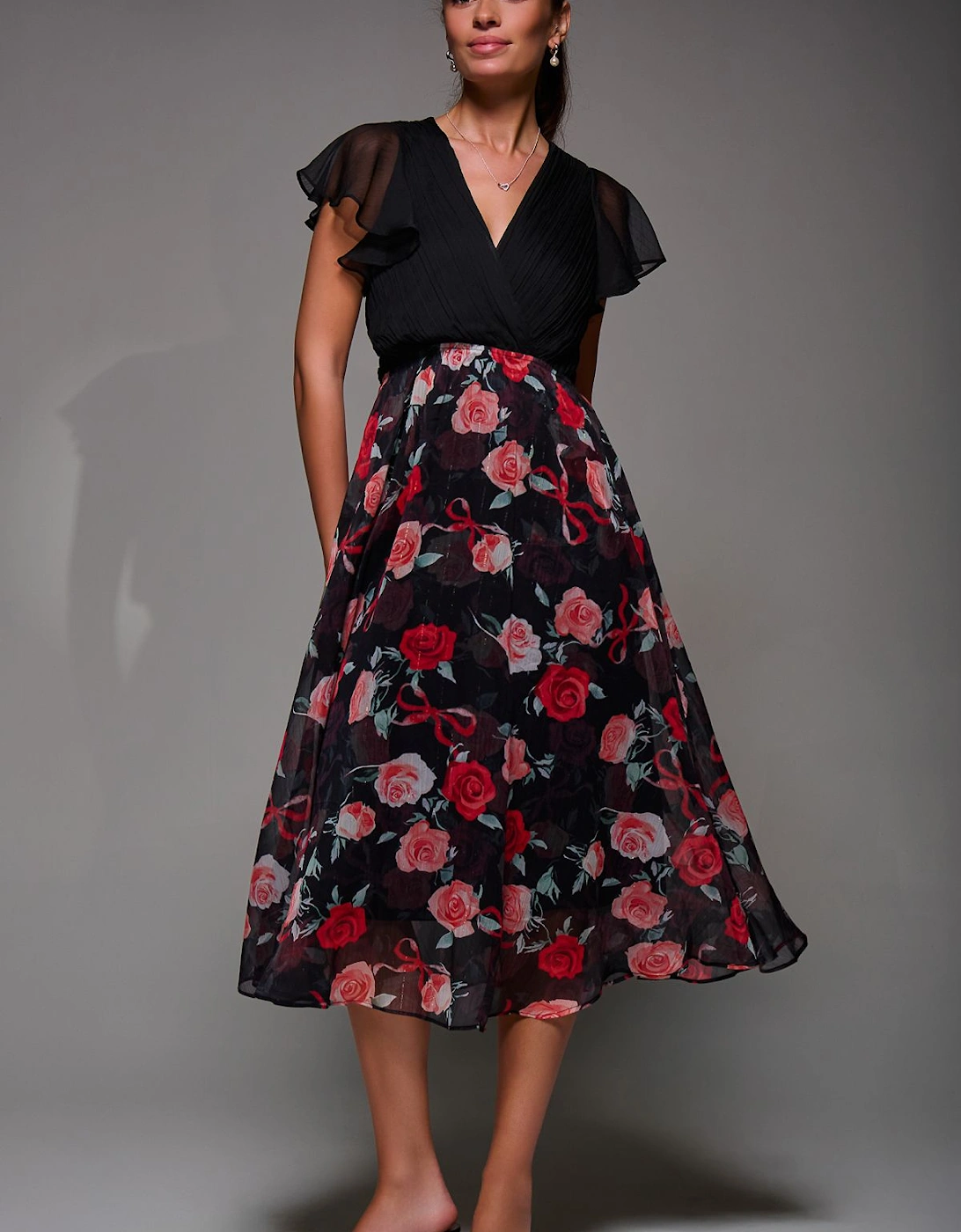 Two Tone Chiffon Midaxi Dress, 2 of 1