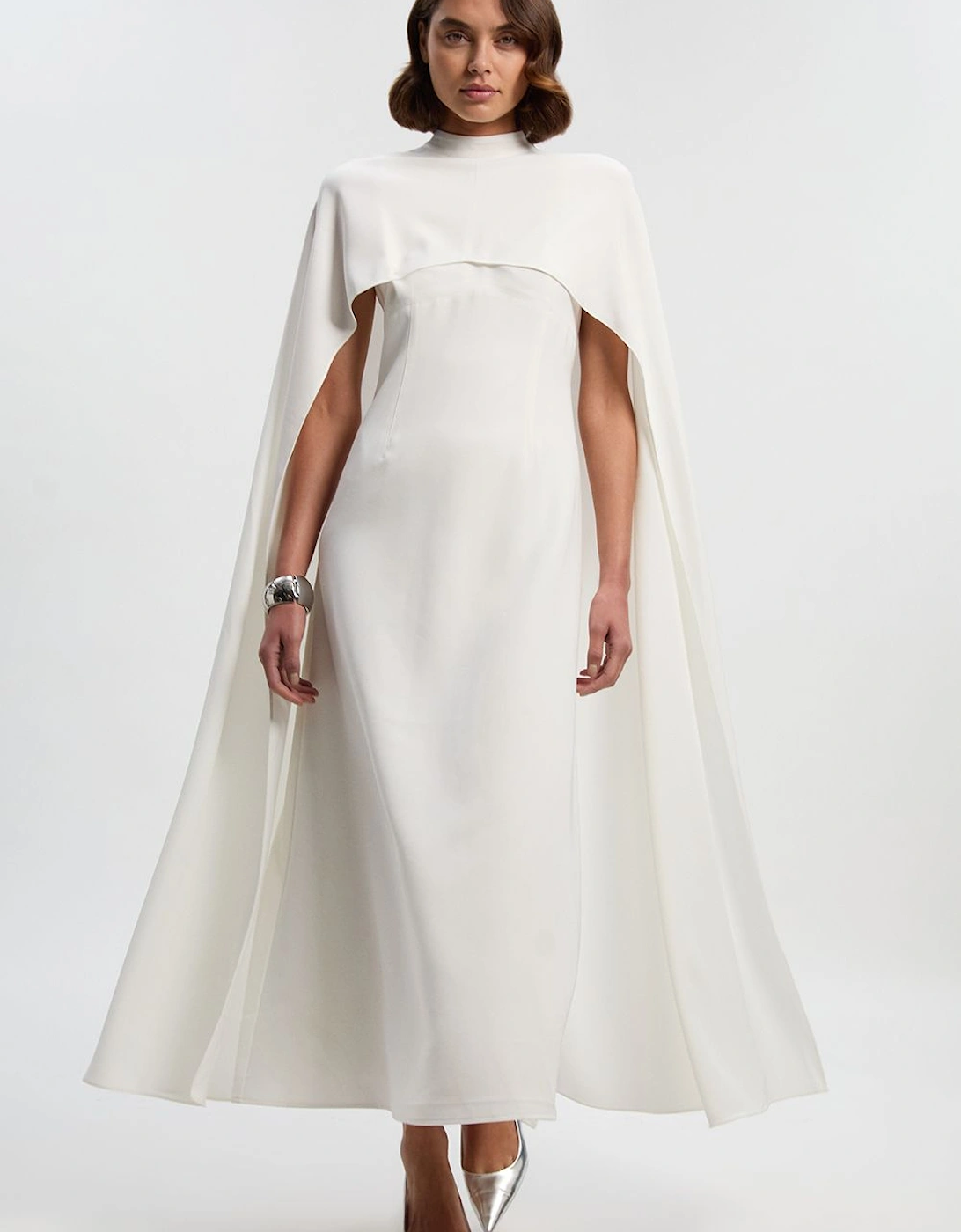 Tailored Cape Detail Maxi Dress, 2 of 1