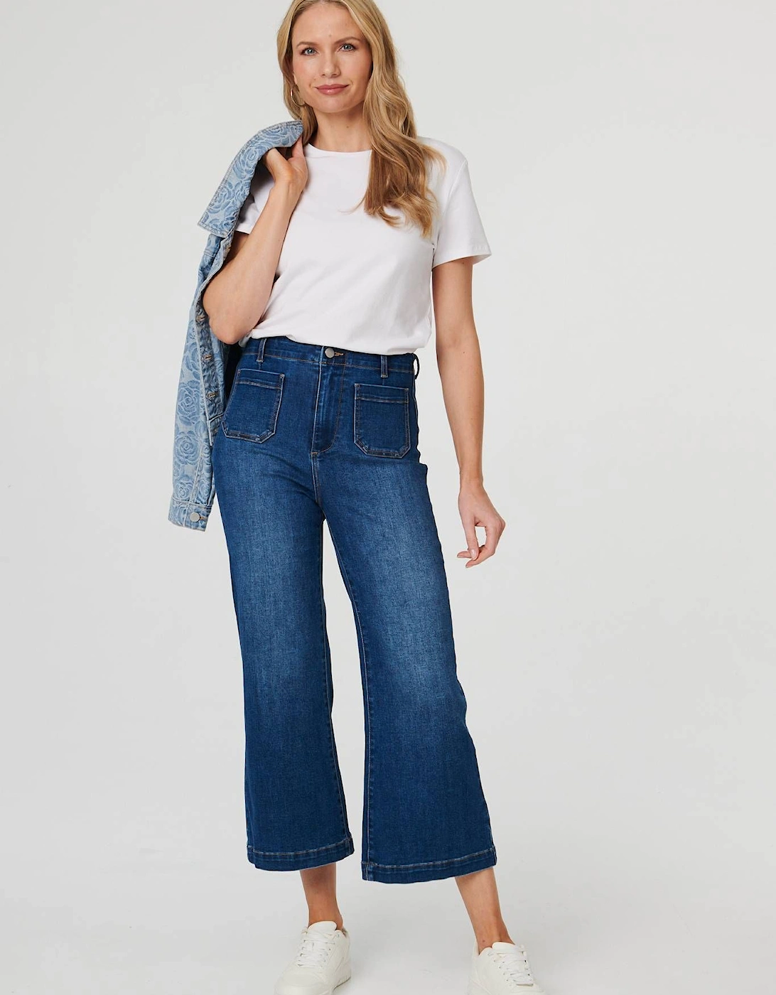High Waist Cropped Flared Jeans, 2 of 1