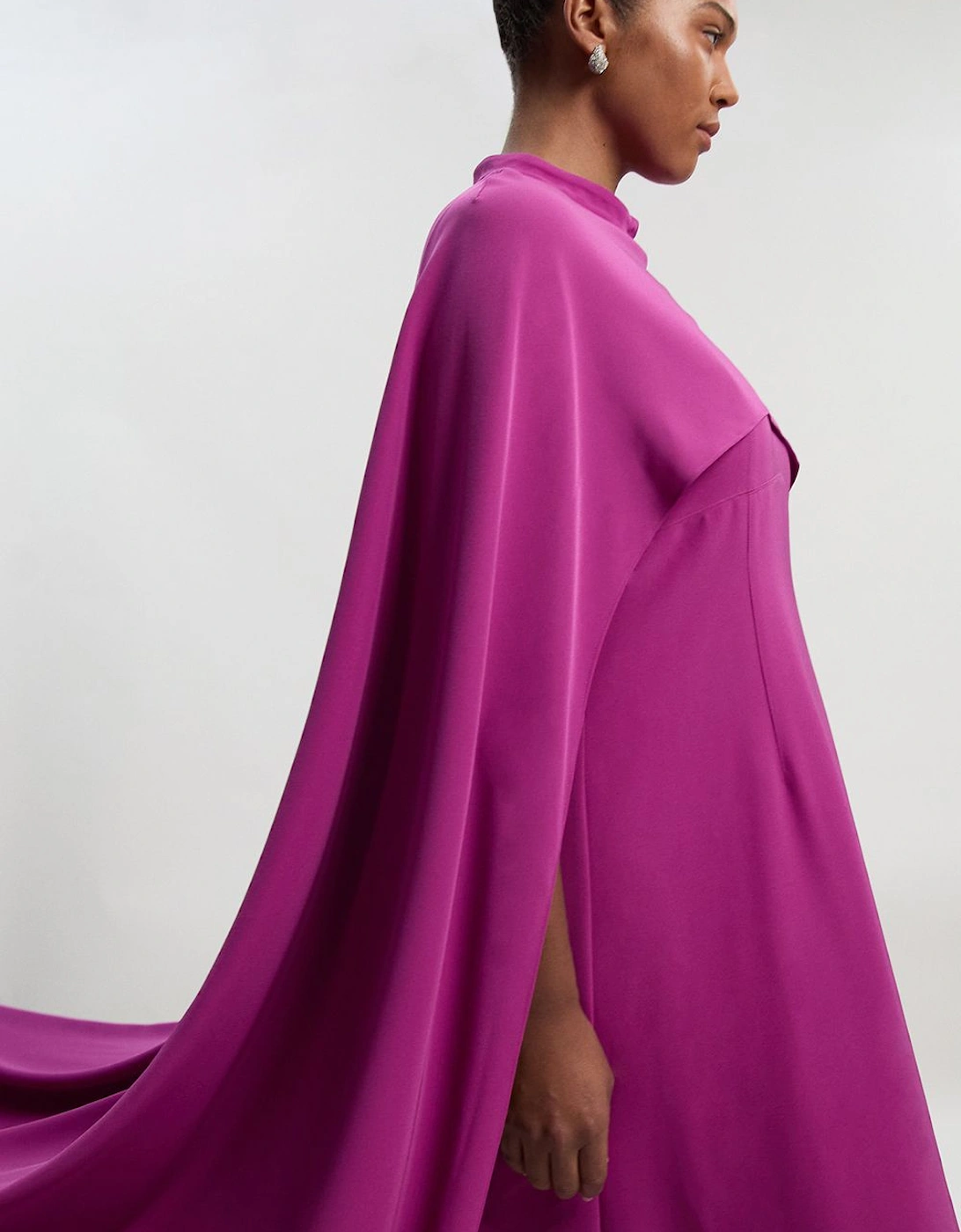Plus Size Tailored Cape Detail Maxi Dress, 2 of 1