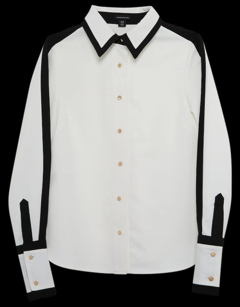 Colour Block Twill Woven Shirt