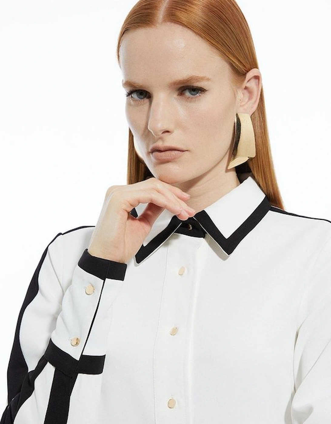 Colour Block Twill Woven Shirt