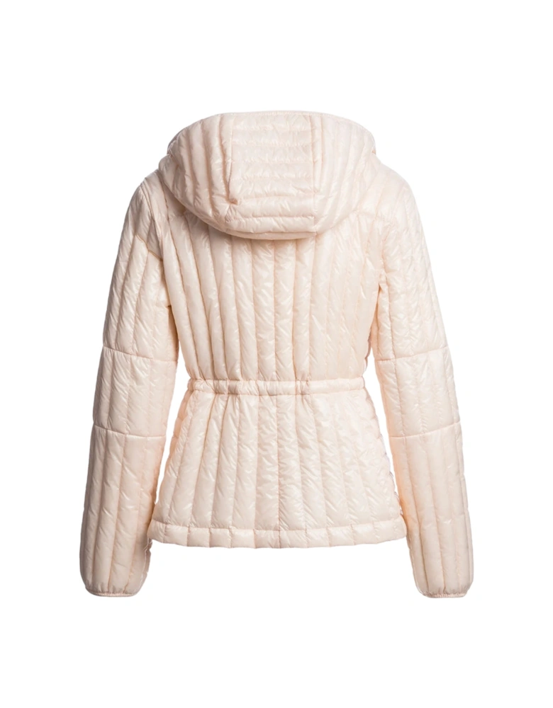 Kun Blush White Hooded Down Jacket
