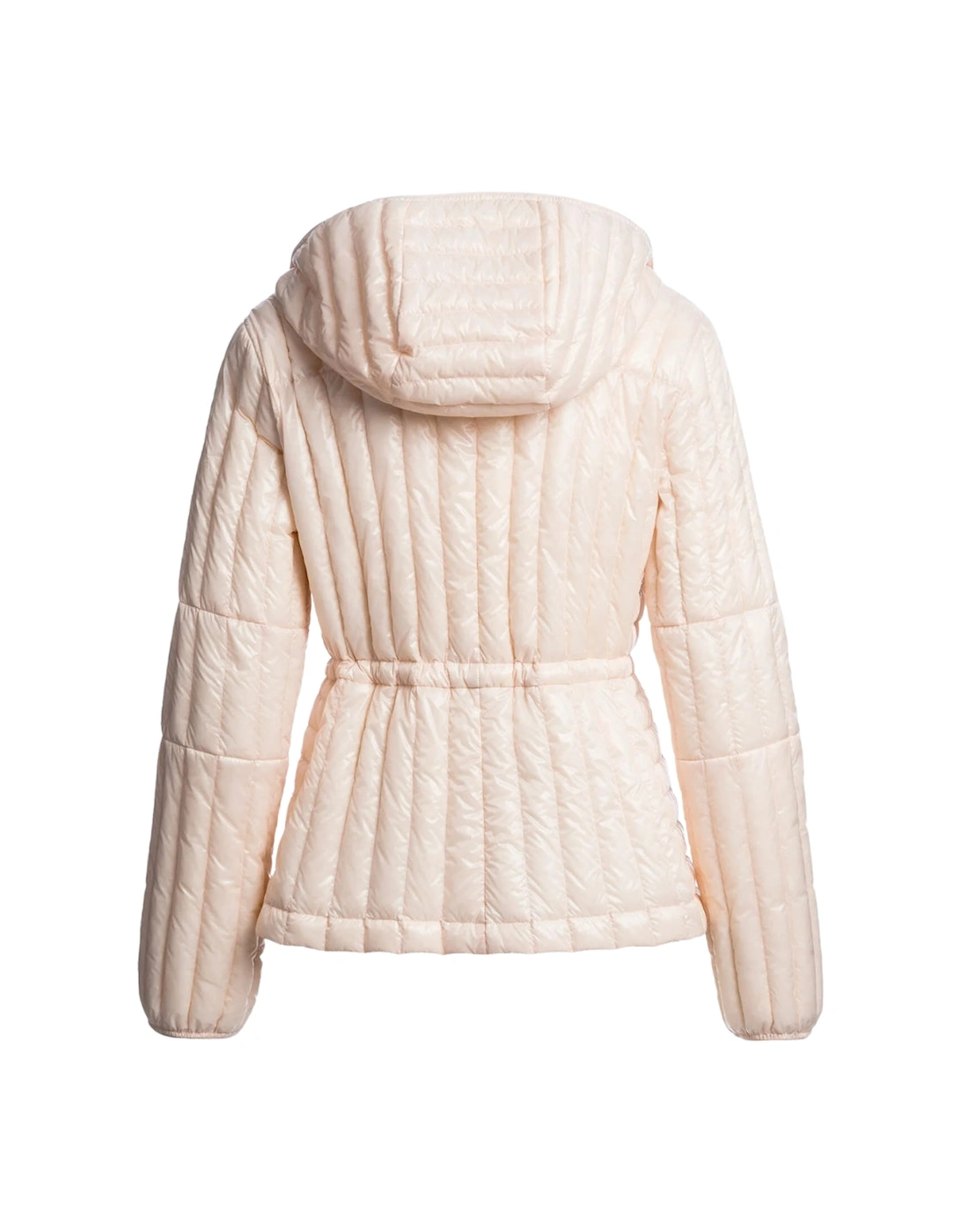 Kun Blush White Hooded Down Jacket