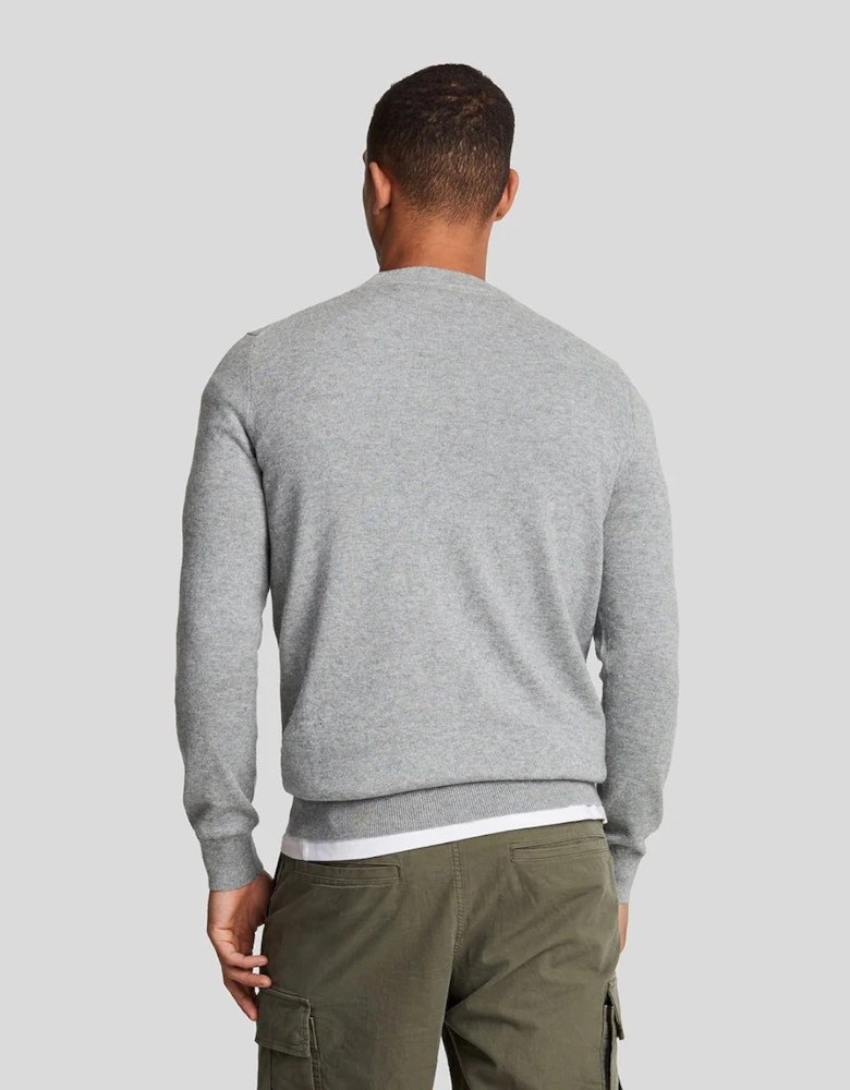 Lyle & Scott Cotton Merino Mens Crew Neck Jumper - W635 Gunmetal