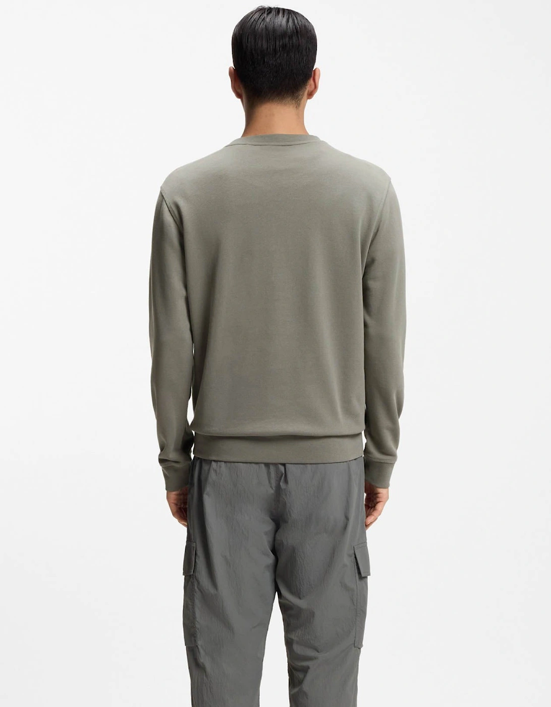 BOSS Orange Westart Mens Crew Neck Sweatshirt With Logo Patch - Open Grey 076