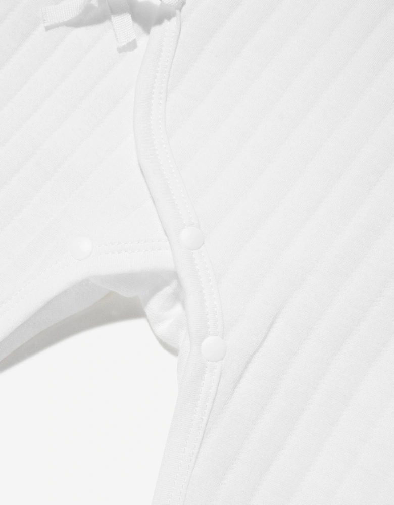 Baby The Teddy Bear Boucle Wrap Baby Grow Romper in White