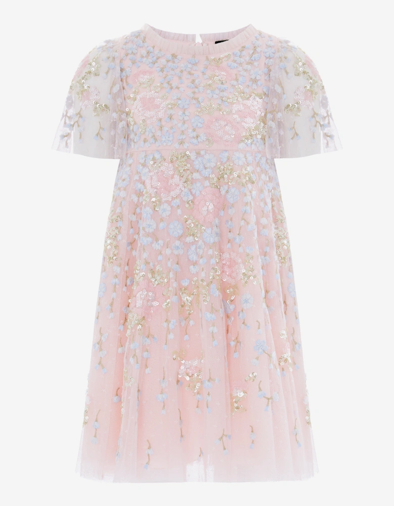 Girls Cressida Floral Dress in Pink