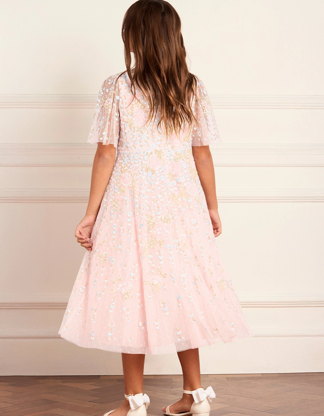 Girls Cressida Floral Dress in Pink