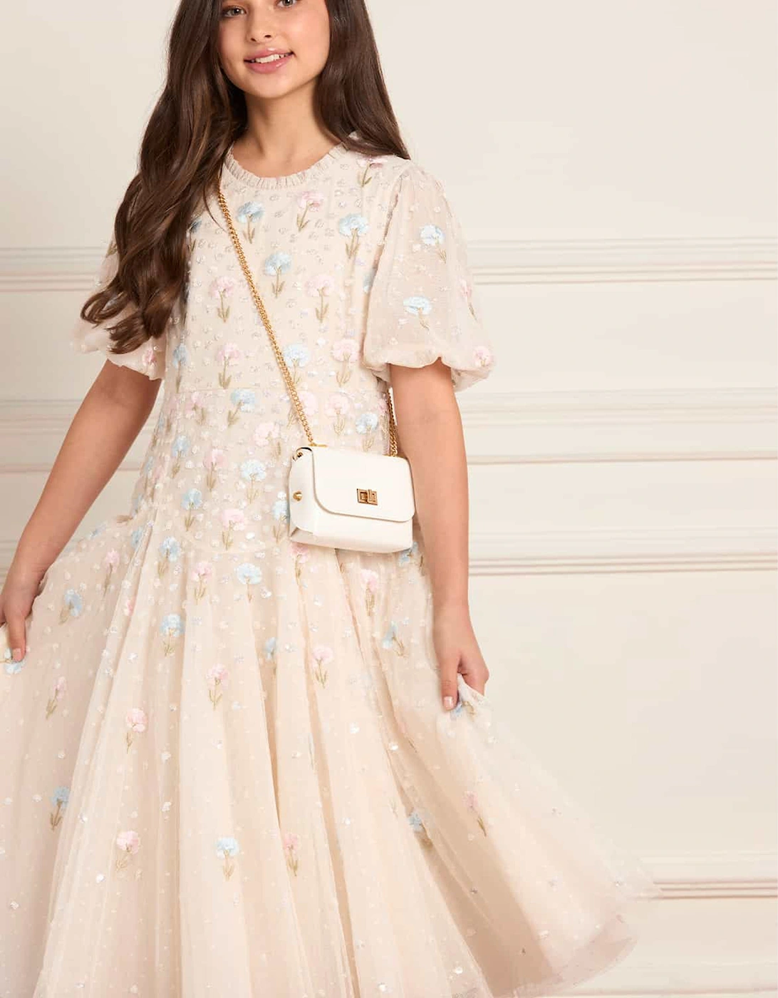 Girls Dandelion Ditsy Dress in Ivory