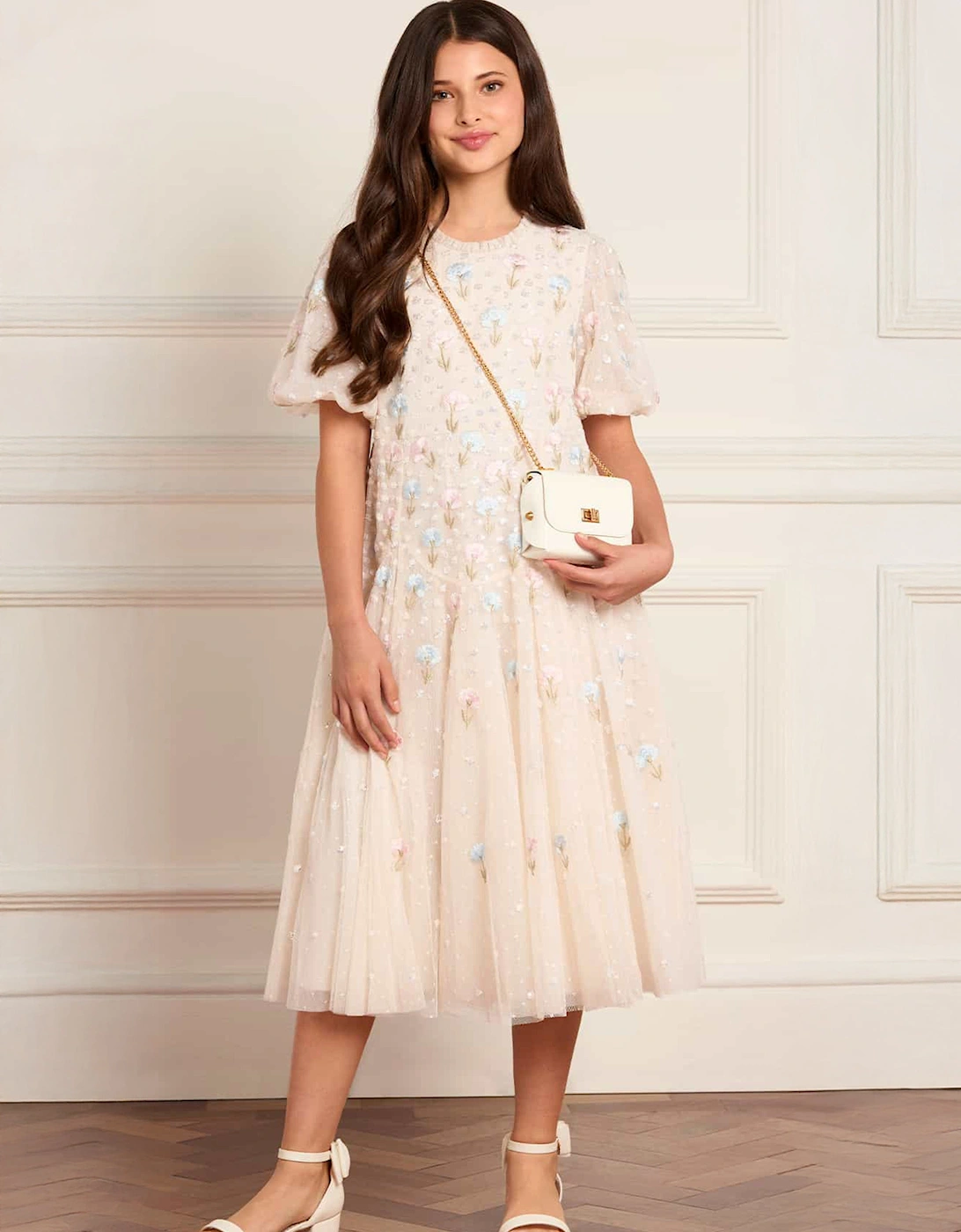 Girls Dandelion Ditsy Dress in Ivory