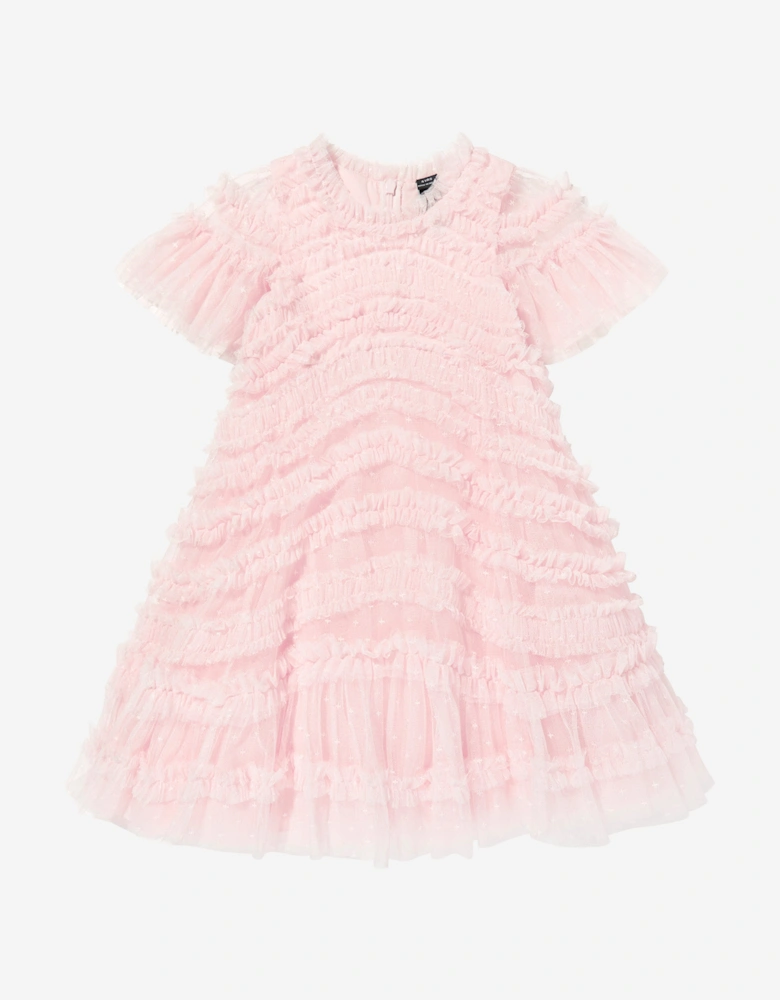 Girls Amara Ruffle Dress in Pink