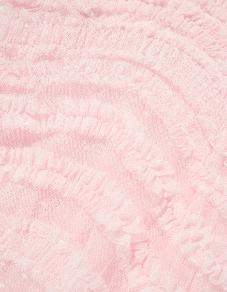 Girls Amara Ruffle Dress in Pink