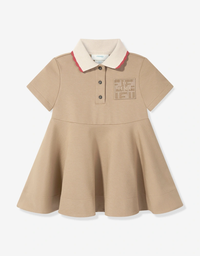 Girls Punto Milano Dress in Beige