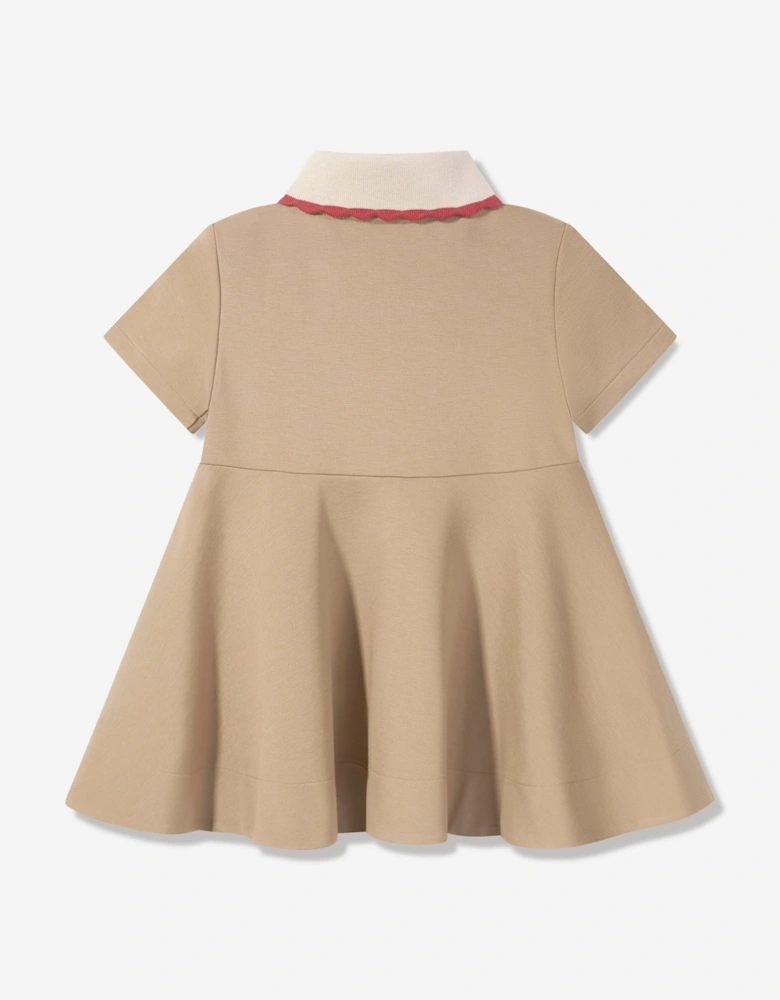 Girls Punto Milano Dress in Beige