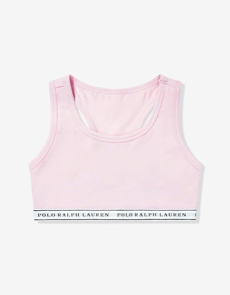 Girls 2 Pack Printed Bra Set in White