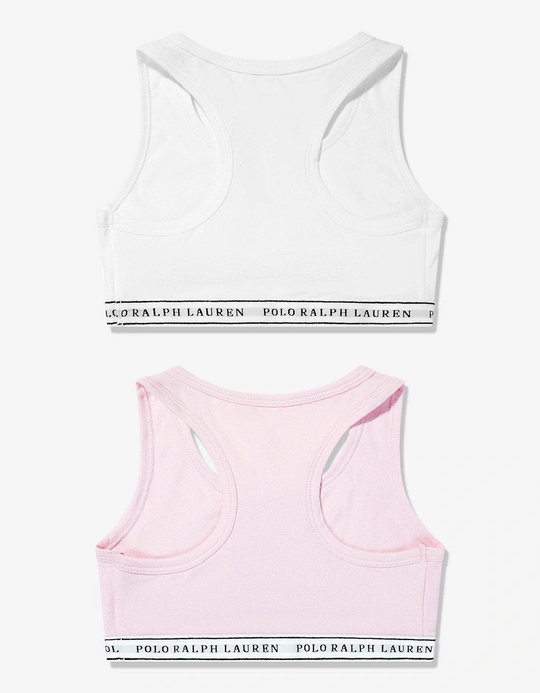 Girls 2 Pack Printed Bra Set in White