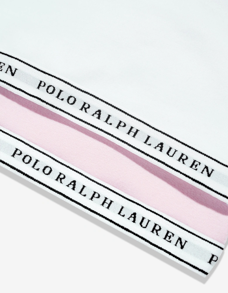 Girls 2 Pack Printed Bra Set in White