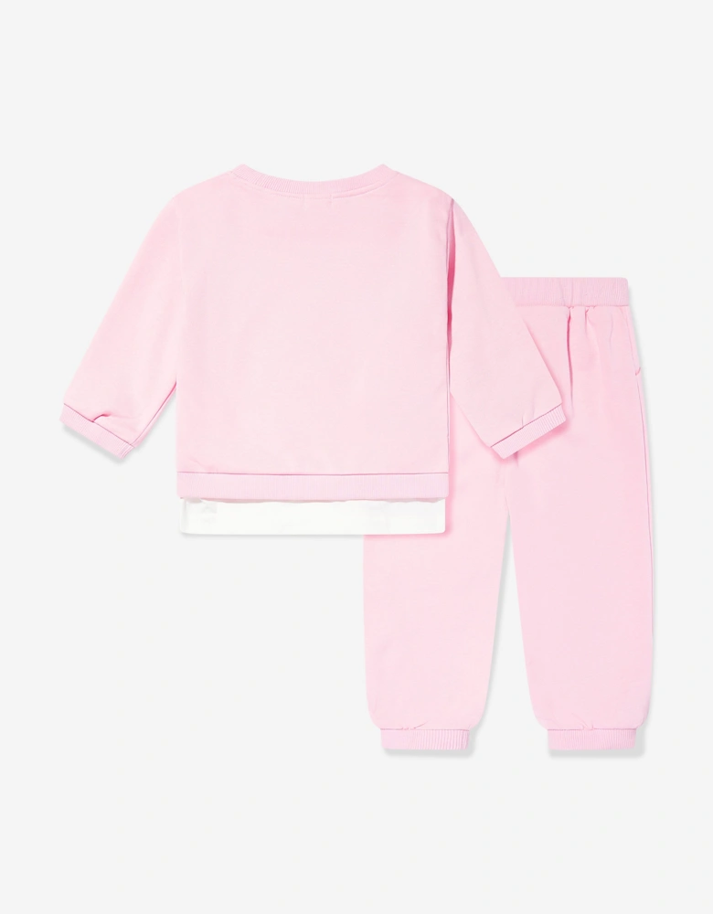 Girls The Bear Colour Tracksuit in Pink