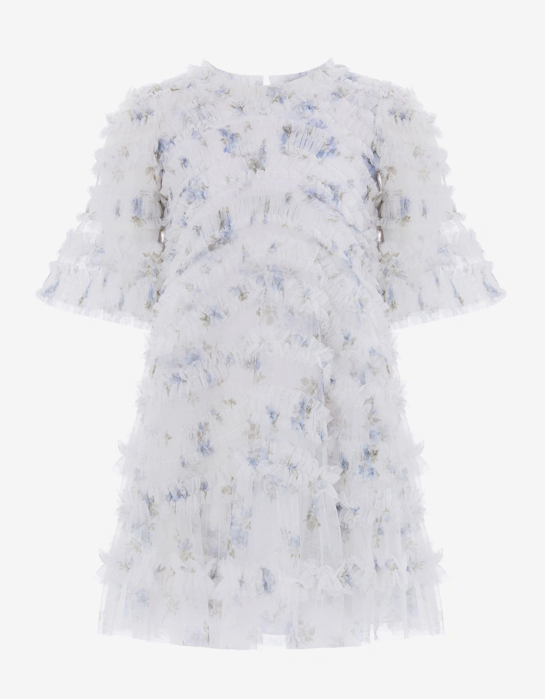 Girls Magnolia Ditsy Amara Ruffle Dress in Blue