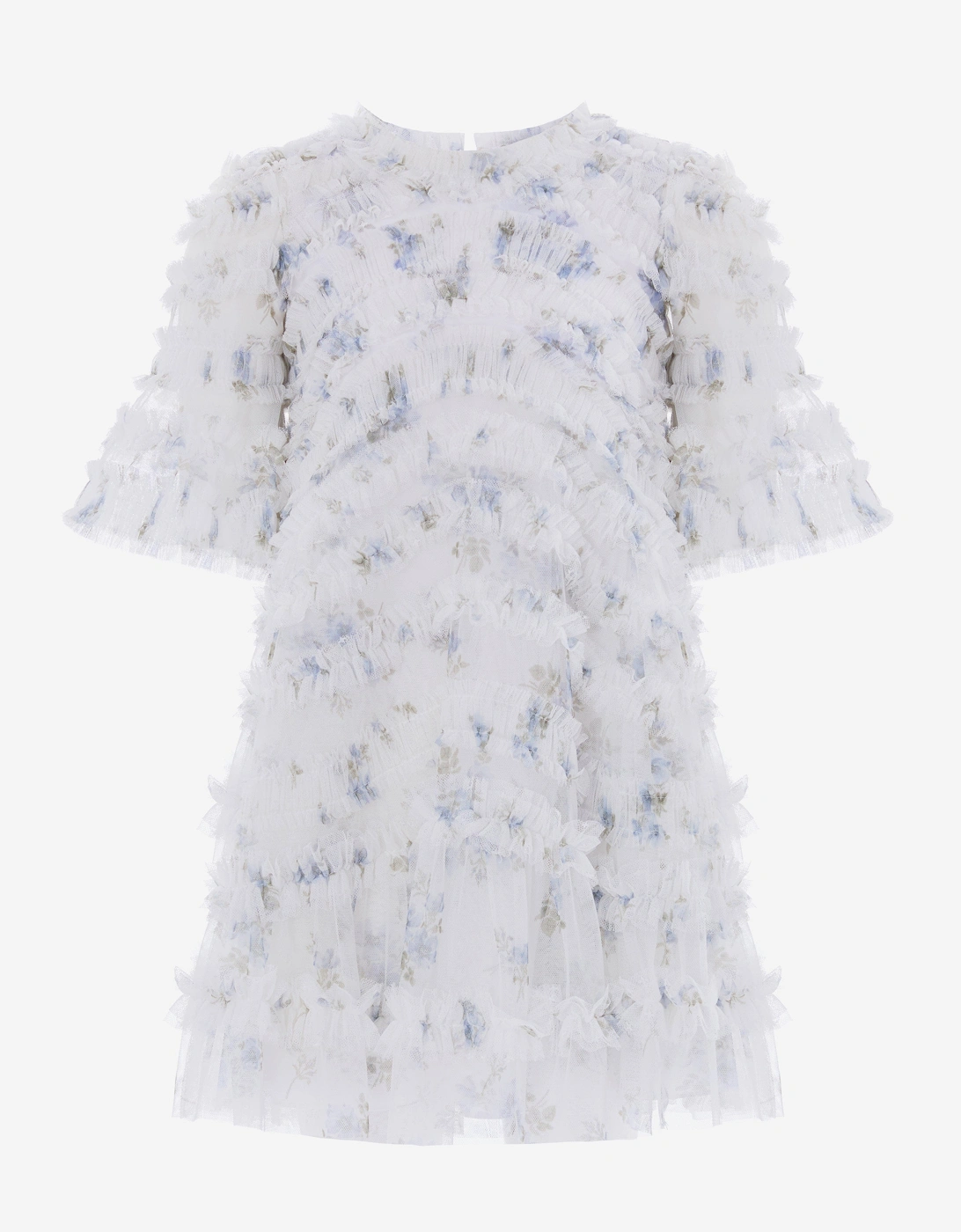 Girls Magnolia Ditsy Amara Ruffle Dress in Blue, 5 of 4