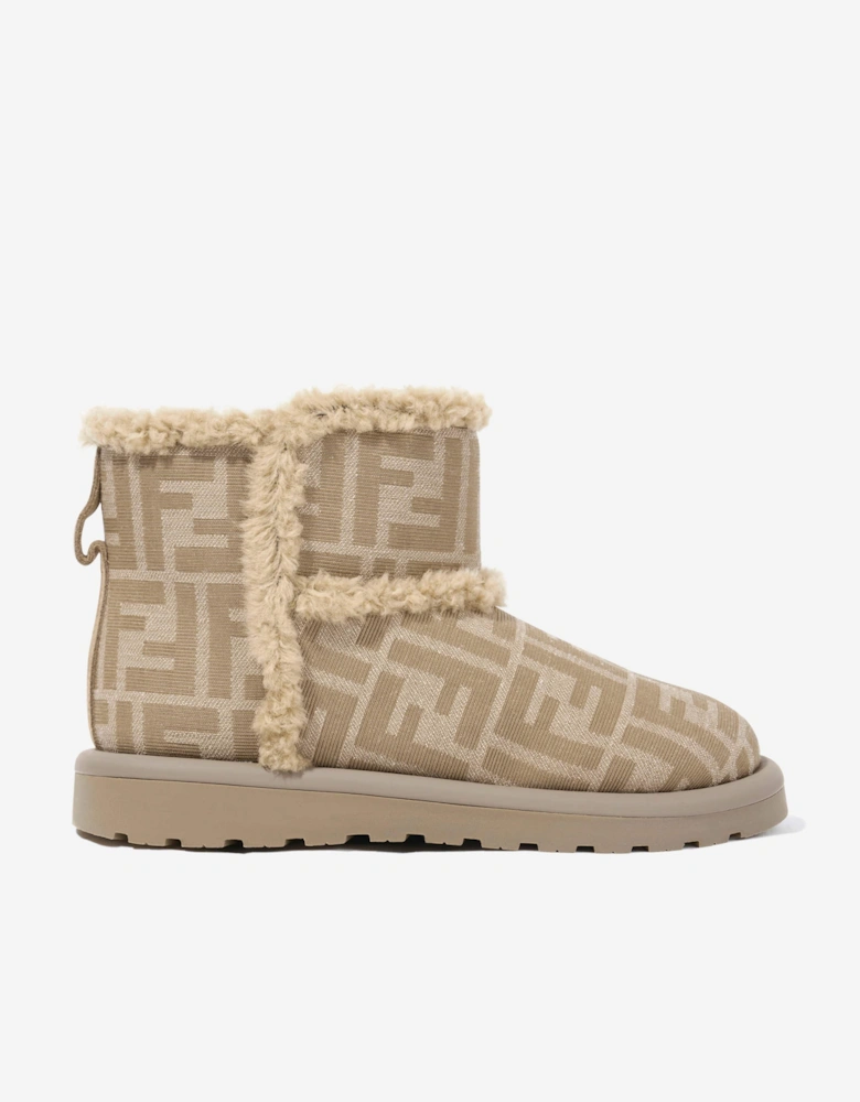 Kids Jacquard FF Boots in Beige