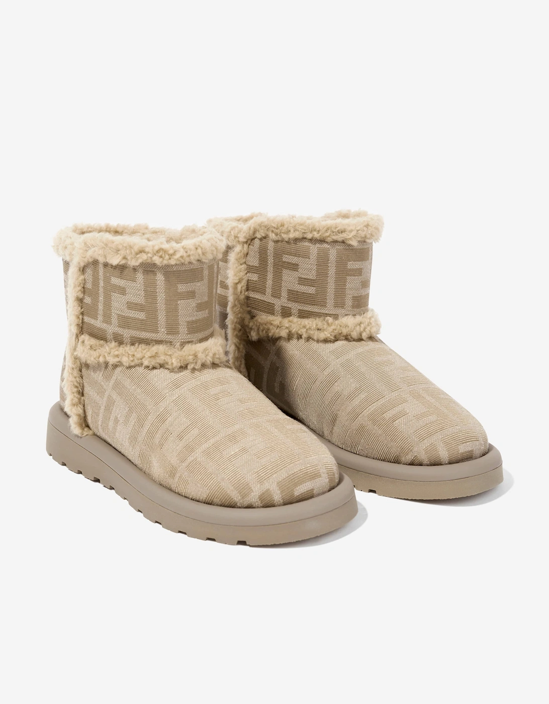Kids Jacquard FF Boots in Beige