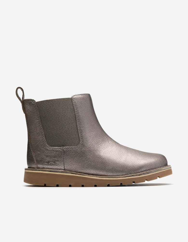 Girls Leather Joyful Sky Boots in Purple