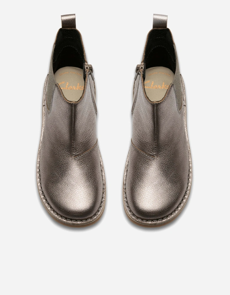 Girls Leather Joyful Sky Boots in Purple