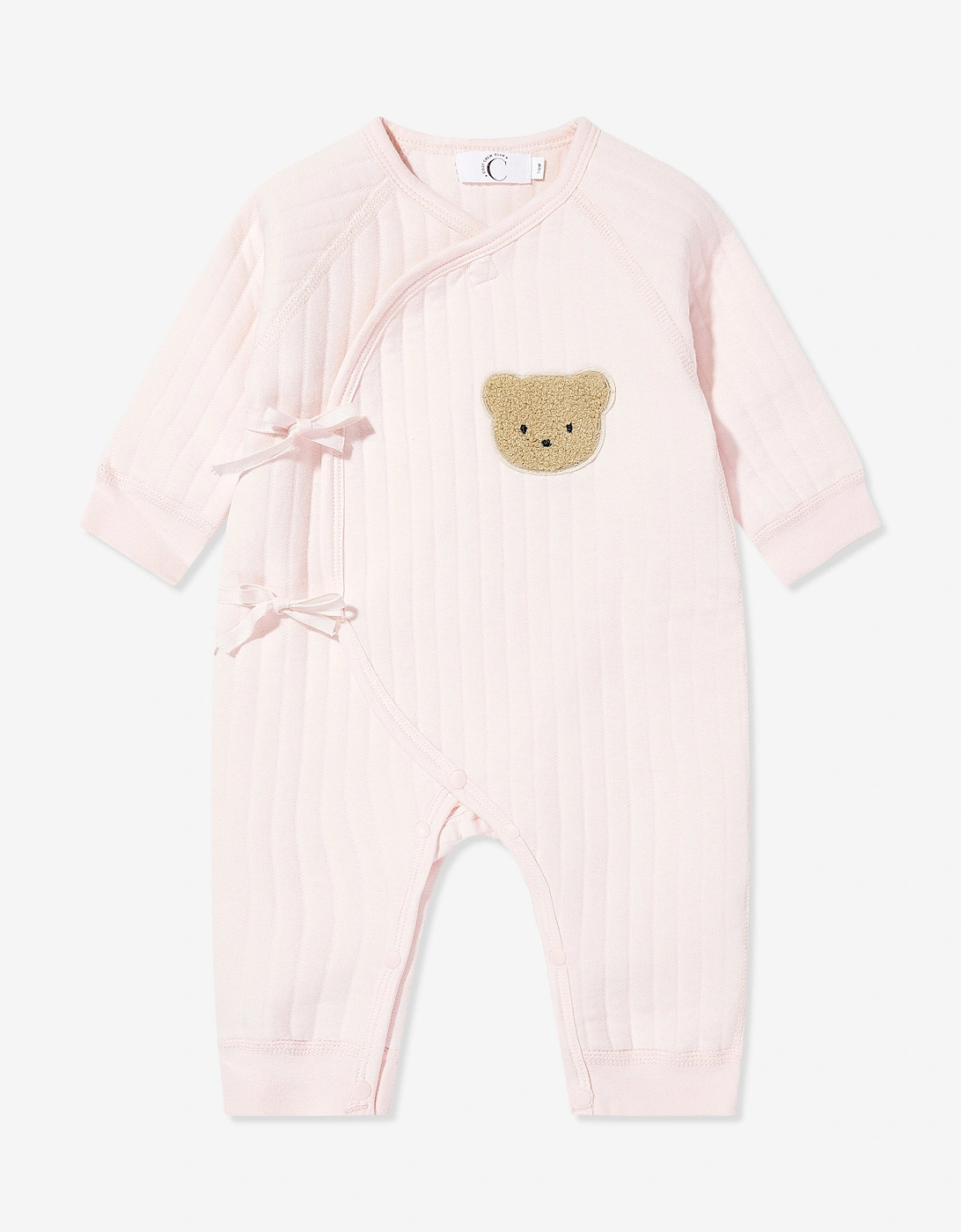 Baby Girls The Teddy Bear Boucle Wrap Baby Grow Romper in Pink, 5 of 4