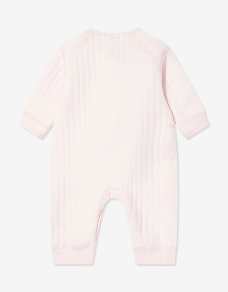 Baby Girls The Teddy Bear Boucle Wrap Baby Grow Romper in Pink