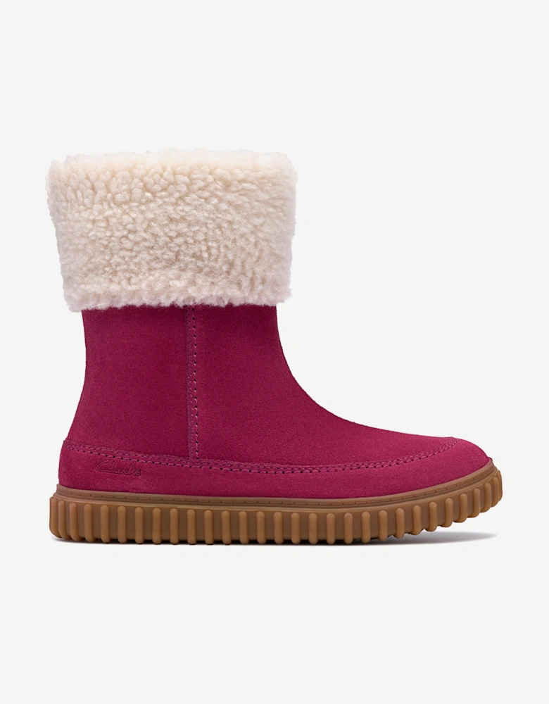 Girls Suede Cove Snug Boots in Pink