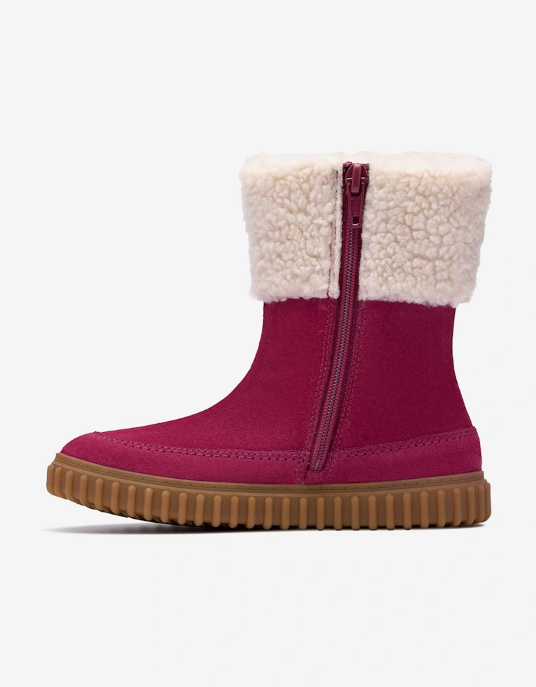 Girls Suede Cove Snug Boots in Pink