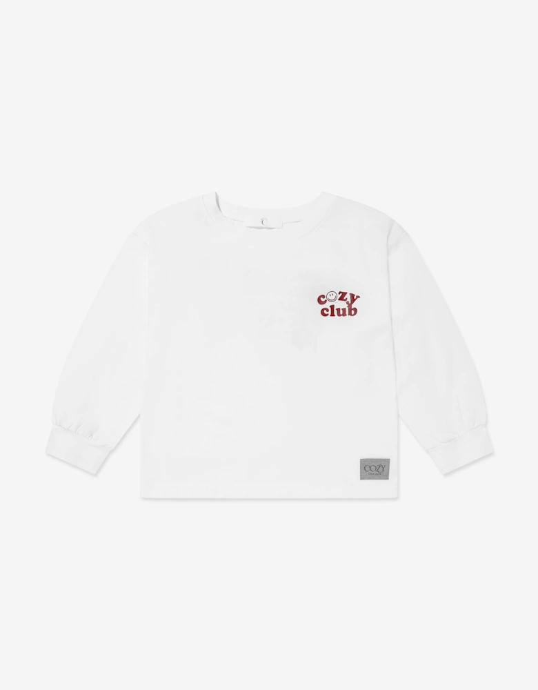Kids Mummy & Daddy Are My Fav Cozy Long Sleeve T-Shirt in White