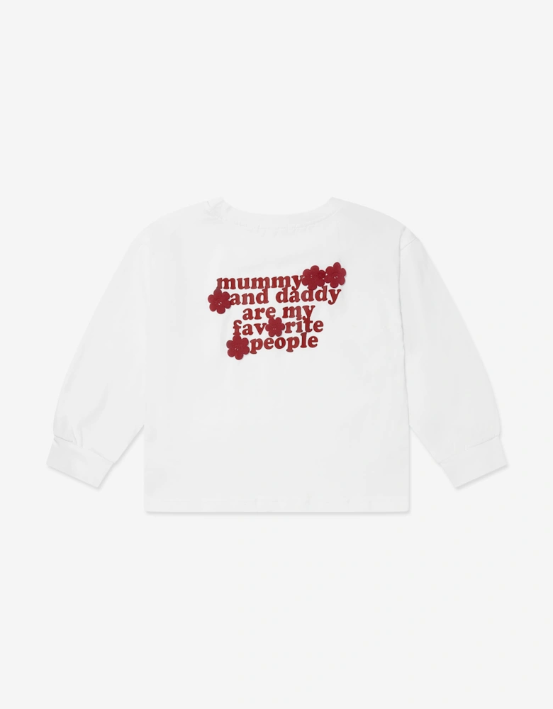 Kids Mummy & Daddy Are My Fav Cozy Long Sleeve T-Shirt in White