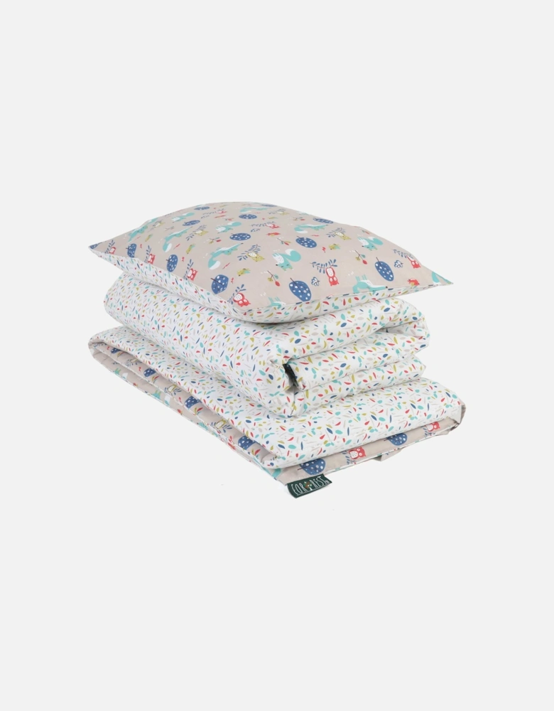 FORREST 3 Piece Reversible Cot Bed Set – Organic Cotton Baby Bedding - Woody