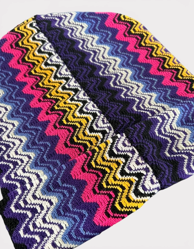 ZIgzag Beanie Multi Purple