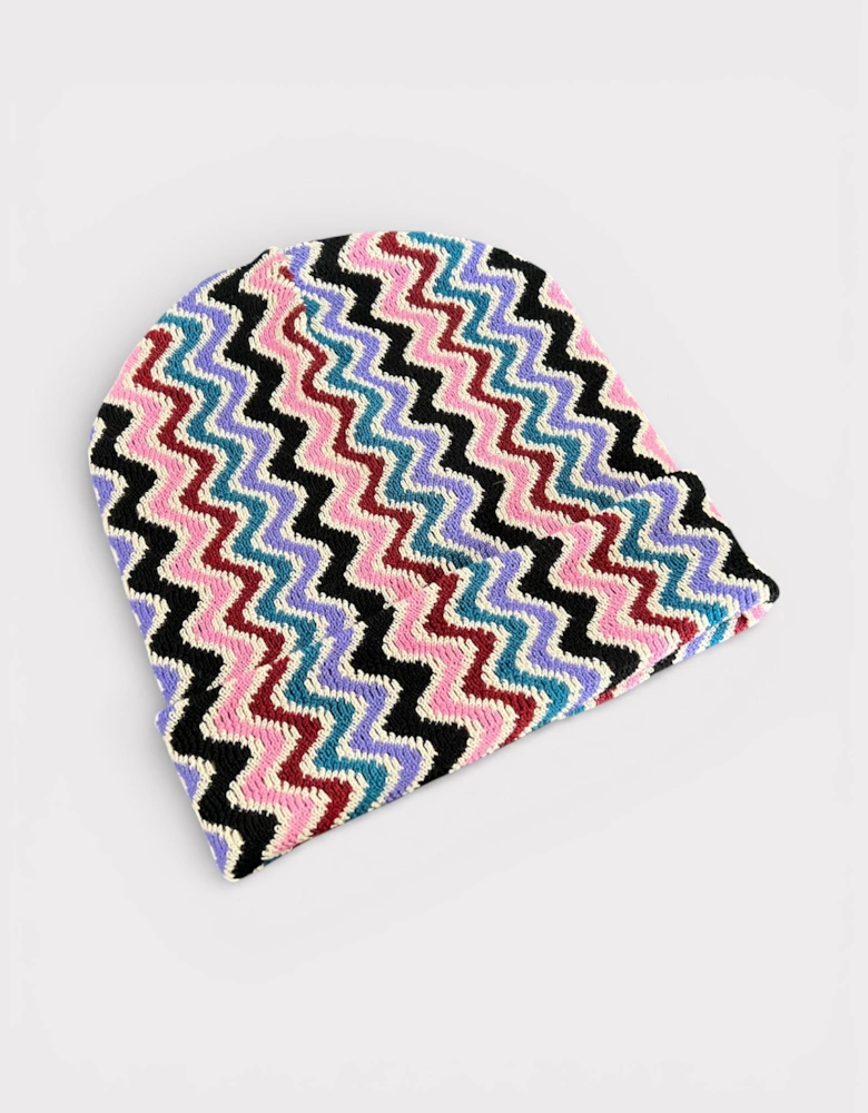Zigzag Beanie Pink Multi