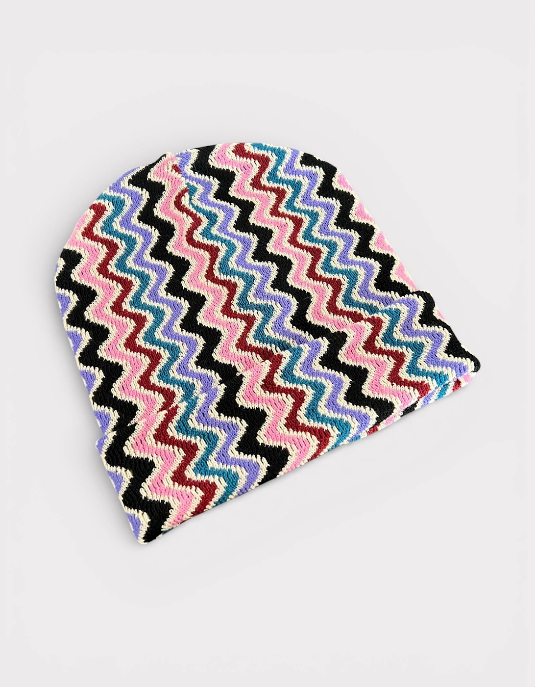 Zigzag Beanie Pink Multi