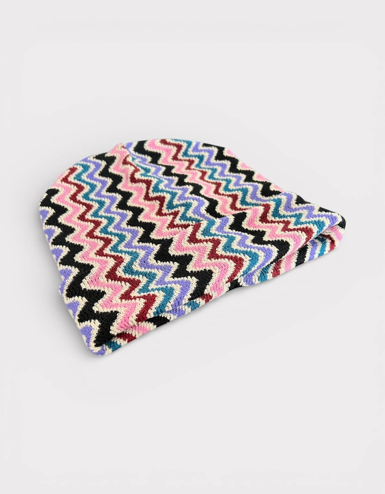 Zigzag Beanie Pink Multi