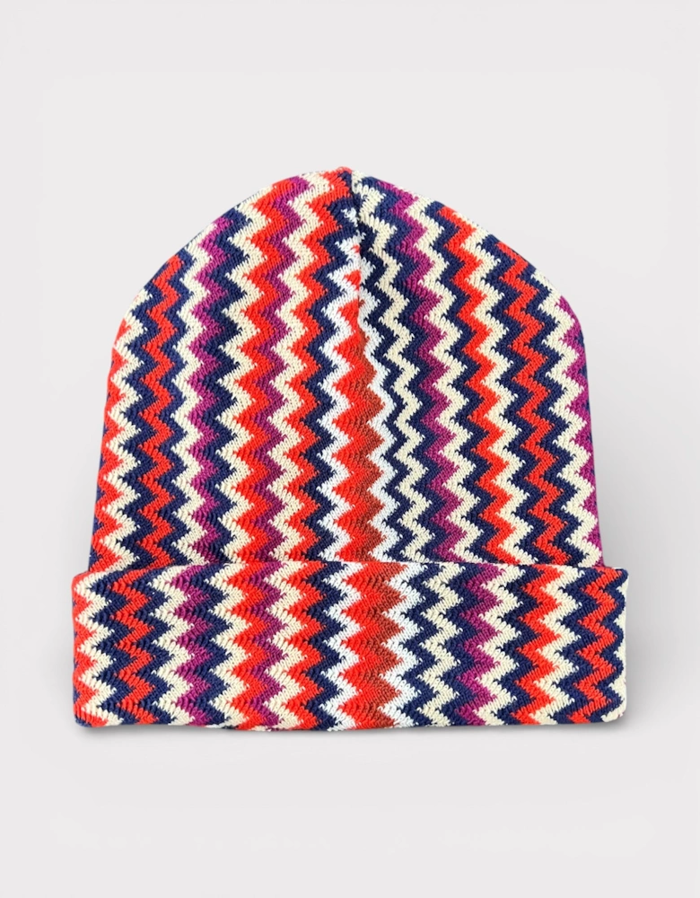 Zigzag Beanie Multi Orange