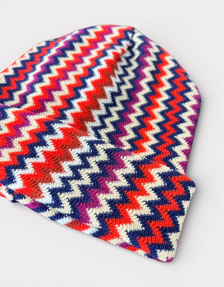 Zigzag Beanie Multi Orange