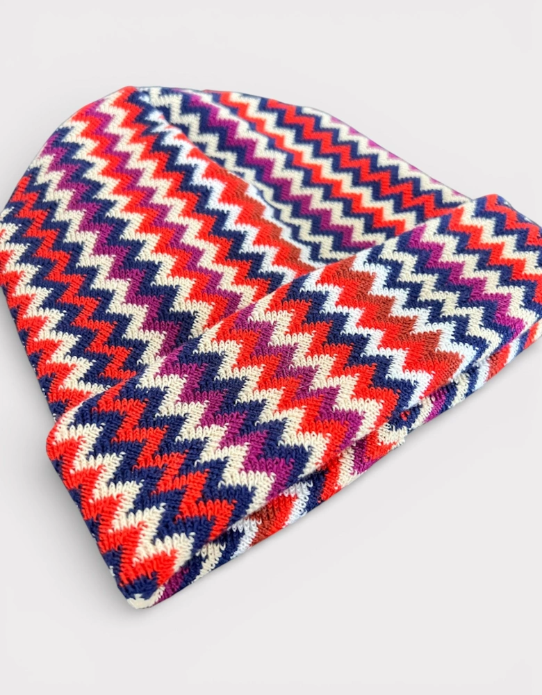 Zigzag Beanie Multi Orange