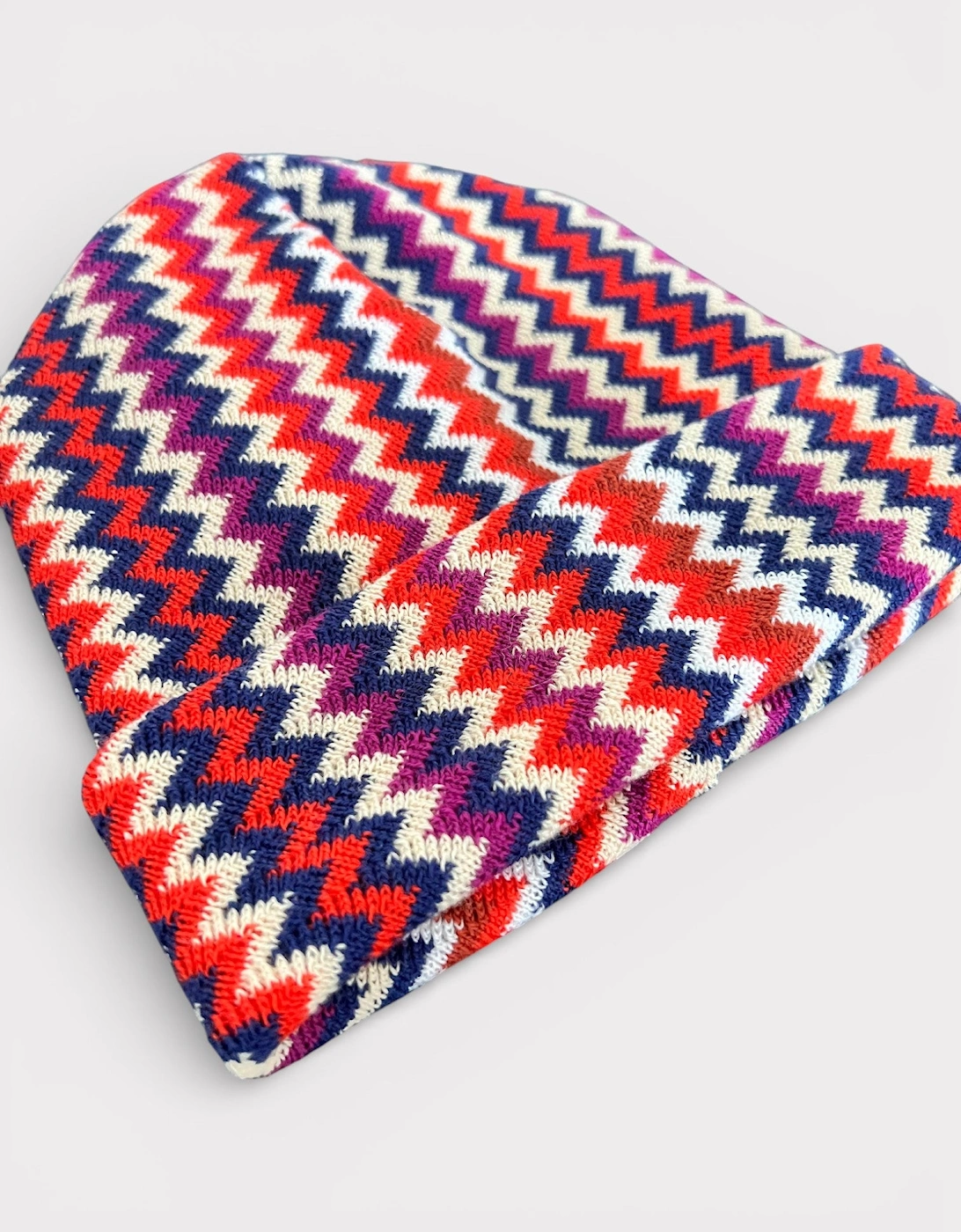 Zigzag Beanie Multi Orange
