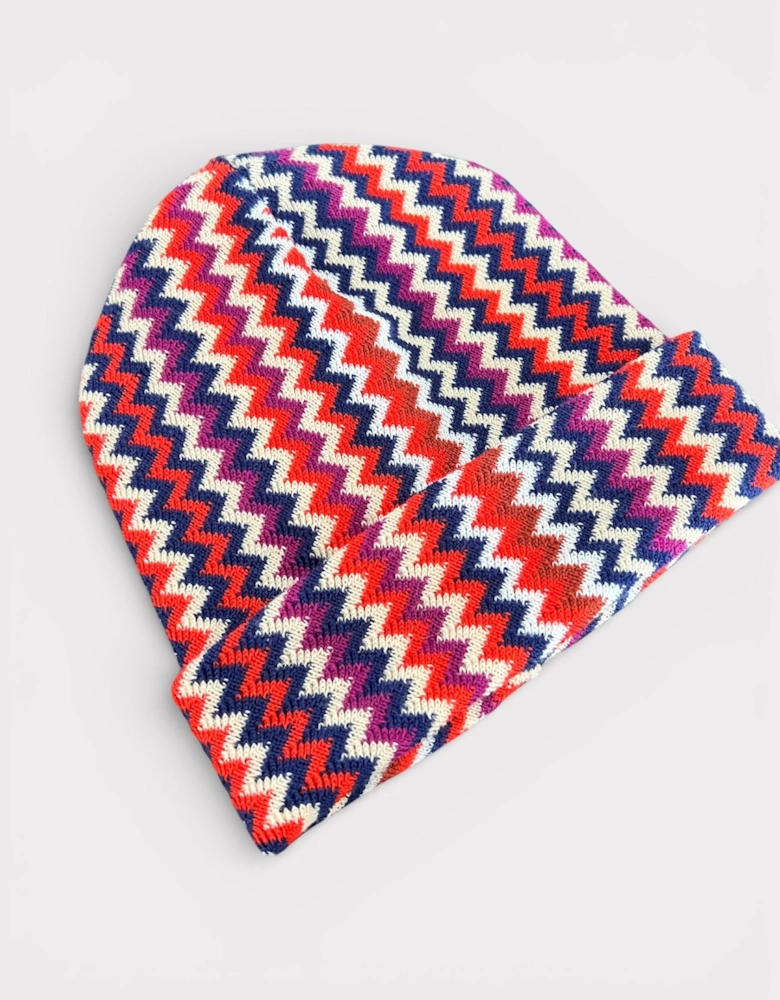 Zigzag Beanie Multi Orange