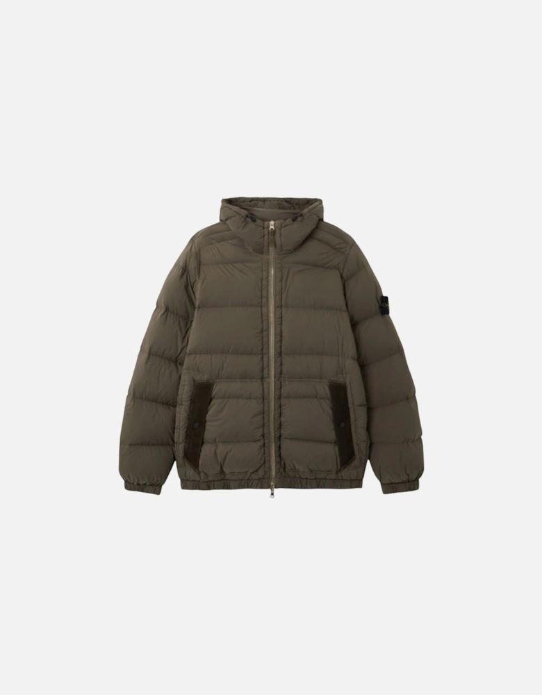 Military Green Seamless Tunnel Nylon Down-TC Jacket