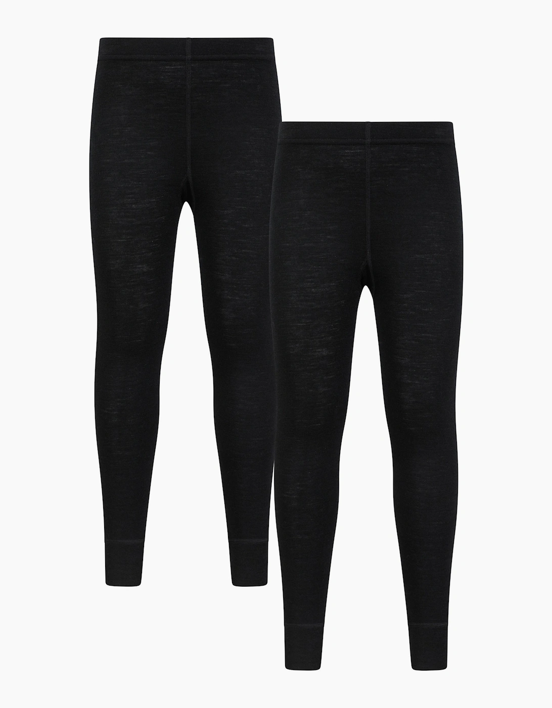 Mountain Warehouse Mountain Warehouse Childrens/Kids Merino Wool Base Layer Bottoms (Pack of 2) - Black