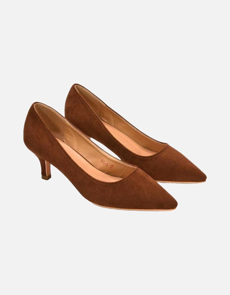 Womens/Ladies Cali Pointed Low Kitten Heel Court Shoes