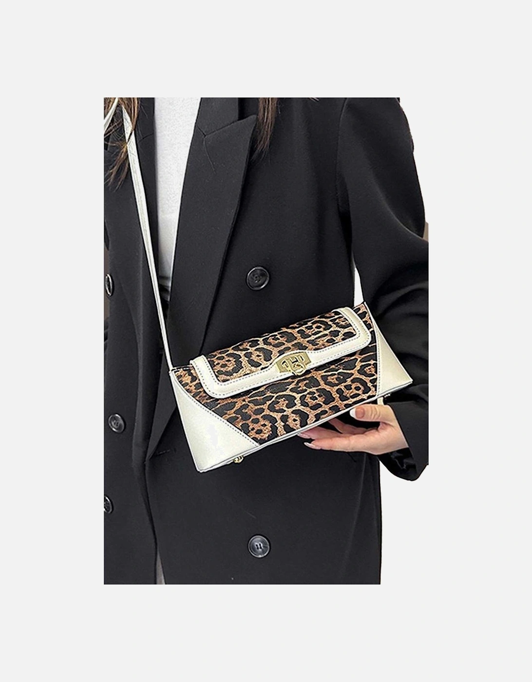 Womens/Ladies Tiff Leopard Print Shoulder Bag, 3 of 2