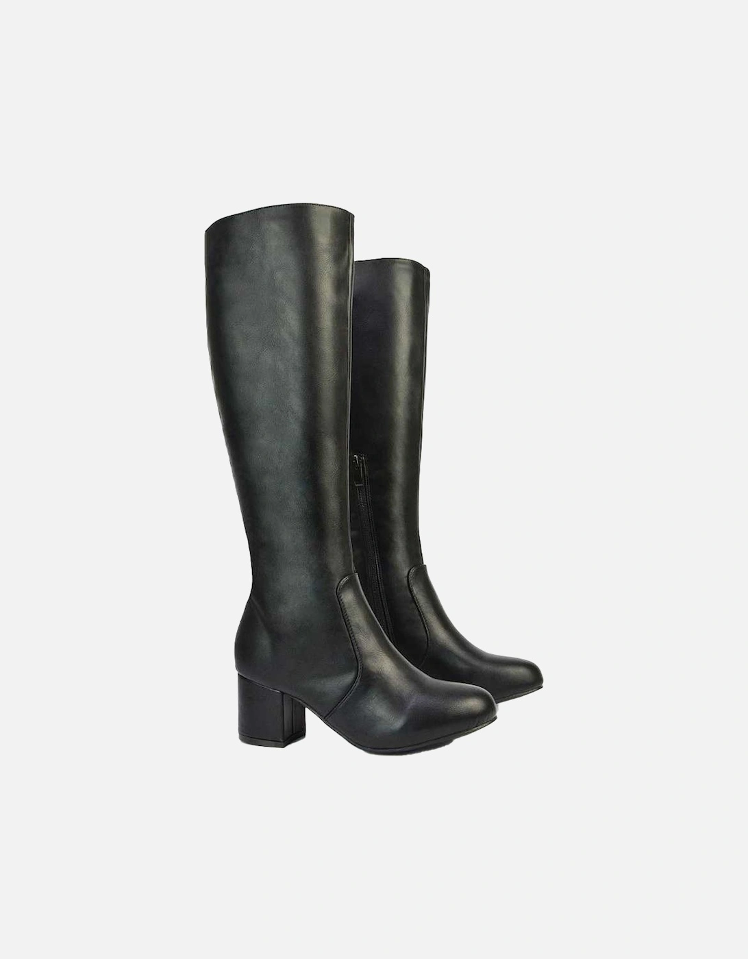 Womens/Ladies Honey Ankle Zips Mid Block Heel Knee-High Boots, 5 of 4